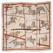 An Hermes silk scarf 'Saut Hermes Au Grand Palais 2012'