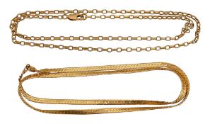 Two 18ct gold chains