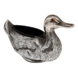 An Edwardian novelty duck table salt