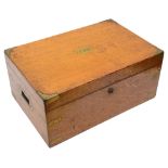 A late Victorian brass bound oak cigar humidor