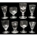 Eight early 19th century and later glasses
