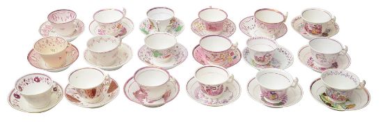 A collection of teacups and saucers (18)