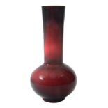 A Chinese amber red Peking glass bottle vase