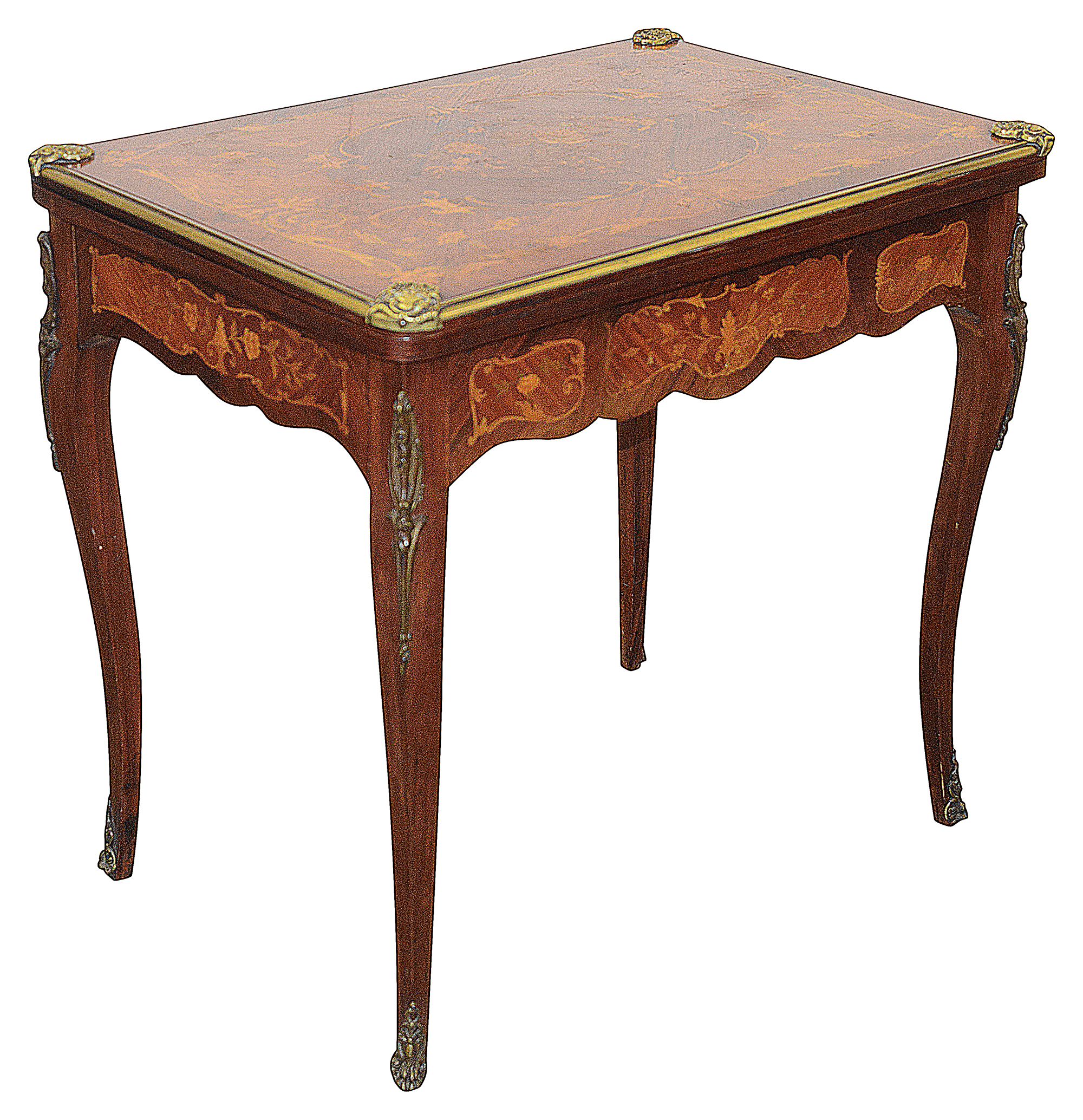 A French Louis XV style rosewood and marquetry games table - Image 2 of 3