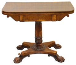 A William IV pollard oak card table