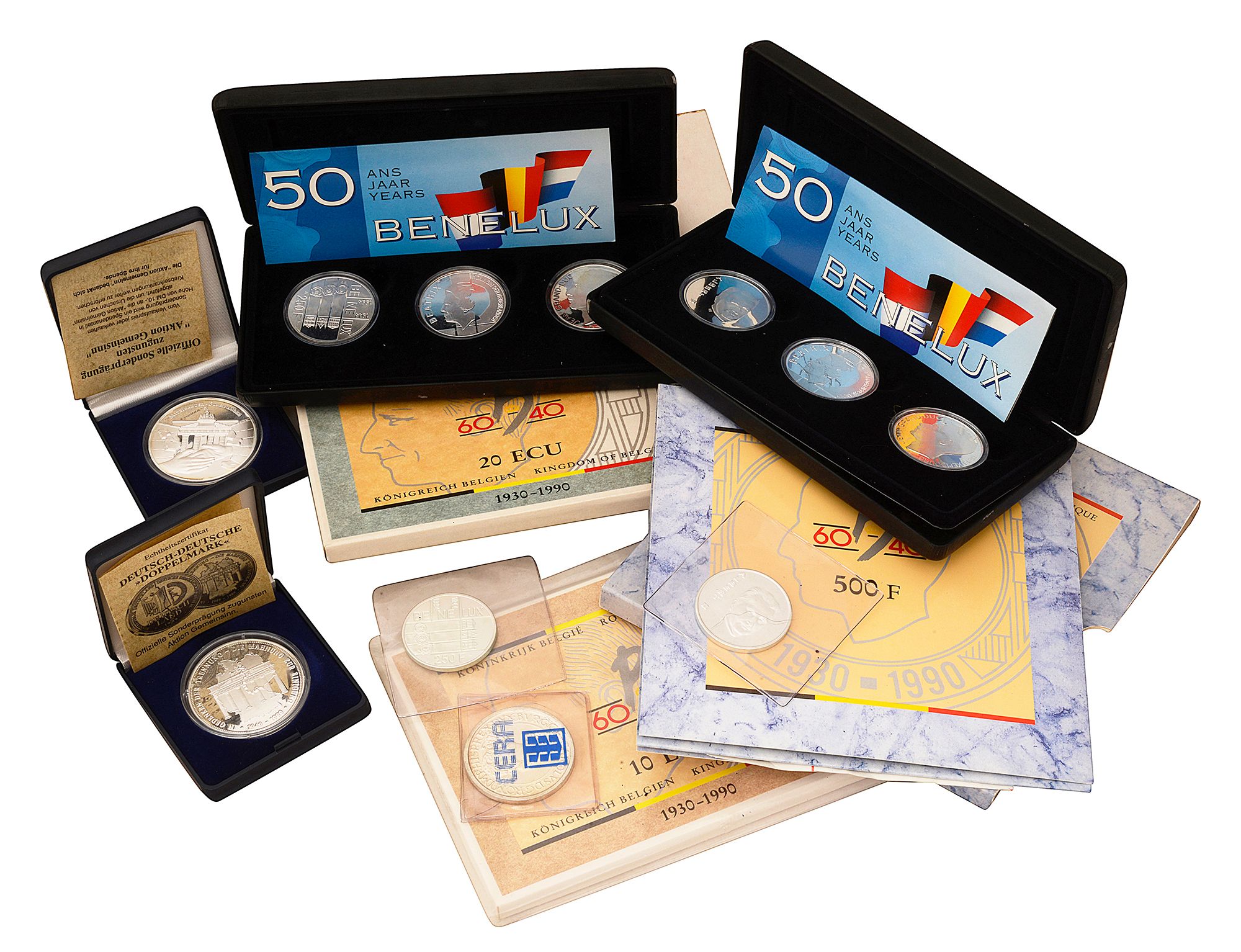 Belgium. Silver proof and other coins