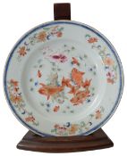 A late 18th century Chinese export famille rose porcelain plate