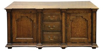 A George III oak dresser base, North West