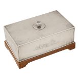 An American silver covered copper table cigarette box by Sweetser & Co