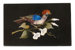 An Italian pietra dura and marble paperweight