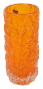 Geoffrey Baxter for Whitefriars tangerine bark vase