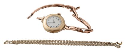 A lady's 9ct gold manual wind wristwatch