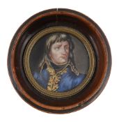 A late 19th century French porcelain portrait plaque of Napoleon Bonaparte