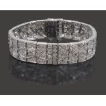 An Art Deco diamond-set flexible link bracelet