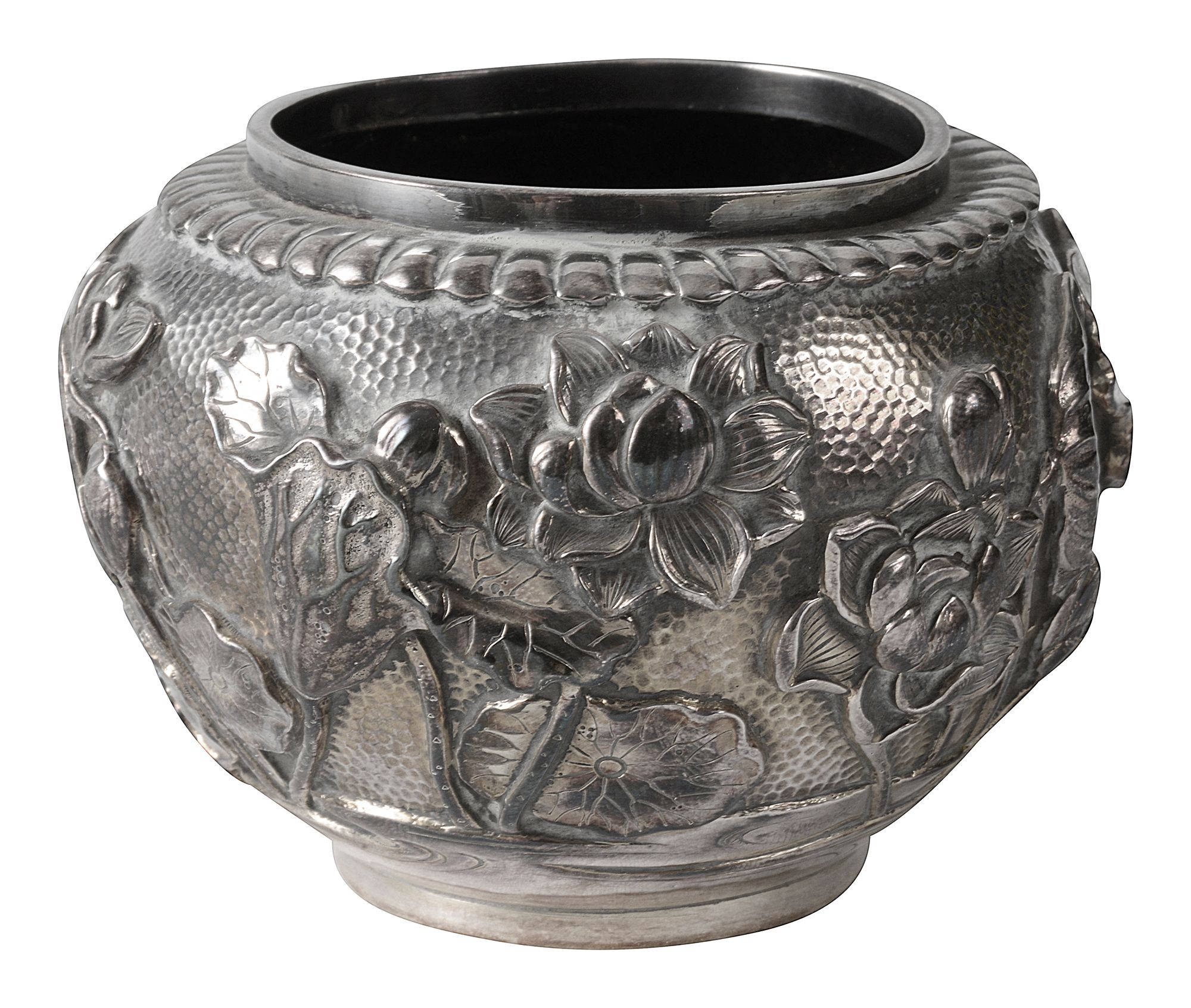 A Japanese Meiji period silver vase