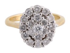 A diamond-set cluster ring,