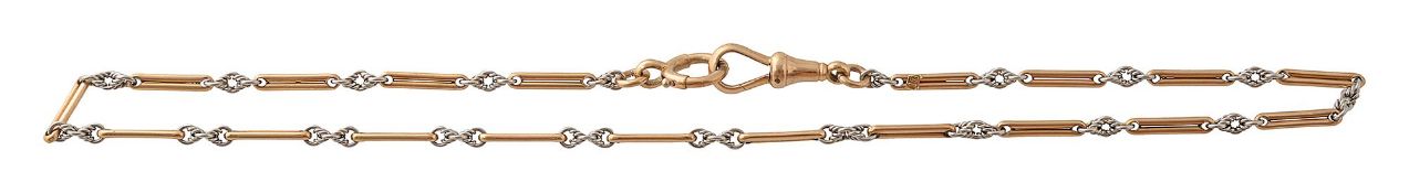 A 18ct bi-coloured fancy link chain