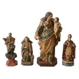 Spanish colonial South American polychrome santos figures