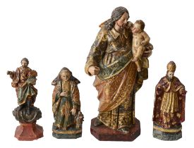 Spanish colonial South American polychrome santos figures