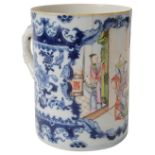 A late 18th century Chinese export famille rose 'Mandarin' mug