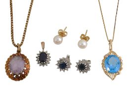 A collection of gem-set jewellery