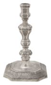 A continental silver candlestick in Louis XIV style
