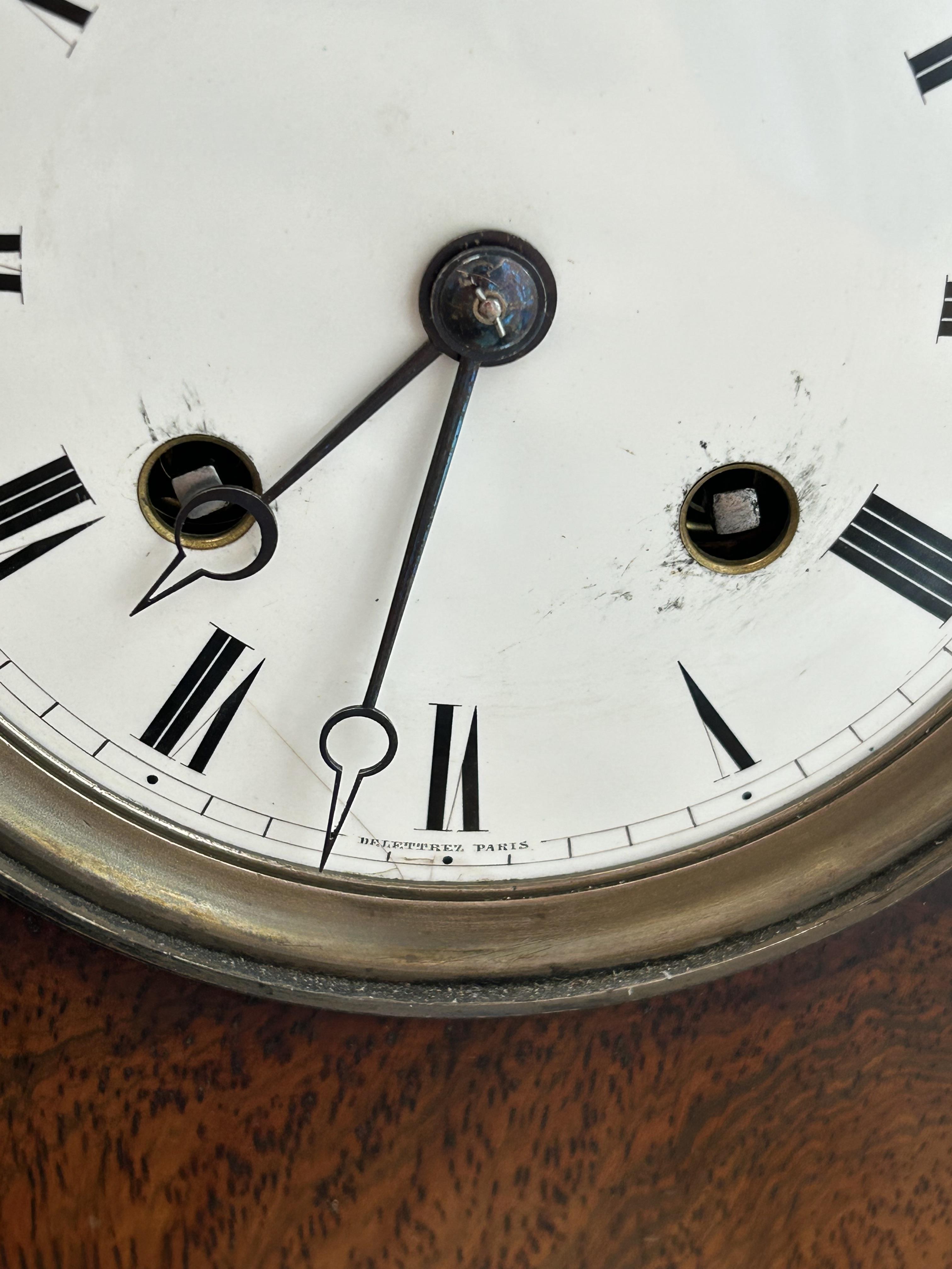 A mid 19th century French brass inlaid rosewood mantle clock - Image 3 of 3