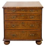 A William and Mary walnut oyster veneered chest of drawers