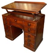 A Victorian mahogany architect's table