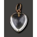 A 19th century rock crystal heart-shaped pendant