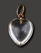 A 19th century rock crystal heart-shaped pendant