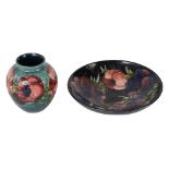 A Moorcroft anemone pattern small bowl and a vase
