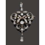 A mid 19th century diamond-set brooch/pendant