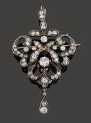 A mid 19th century diamond-set brooch/pendant