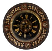 A late 19th century French wall verre eglomise dial wall clock