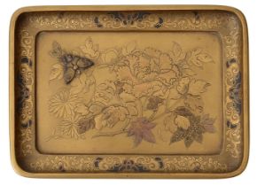 A 19th century Japanese gold lacquer ground rectangular tray