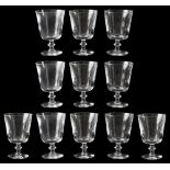 A set of eleven American Steuben crystal wine or water goblets