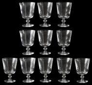 A set of eleven American Steuben crystal wine or water goblets