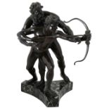 A French bronze group, 'The Archery Lesson'