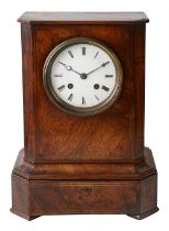 A mid 19th century French brass inlaid rosewood mantle clock