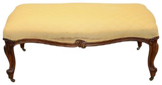 Victorian rosewood and upholstered stool
