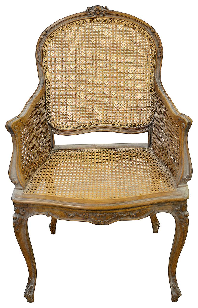 A Louis XV style beechwood and caned bergere - Image 2 of 3