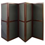 An early Victorian mahogany five fold screen