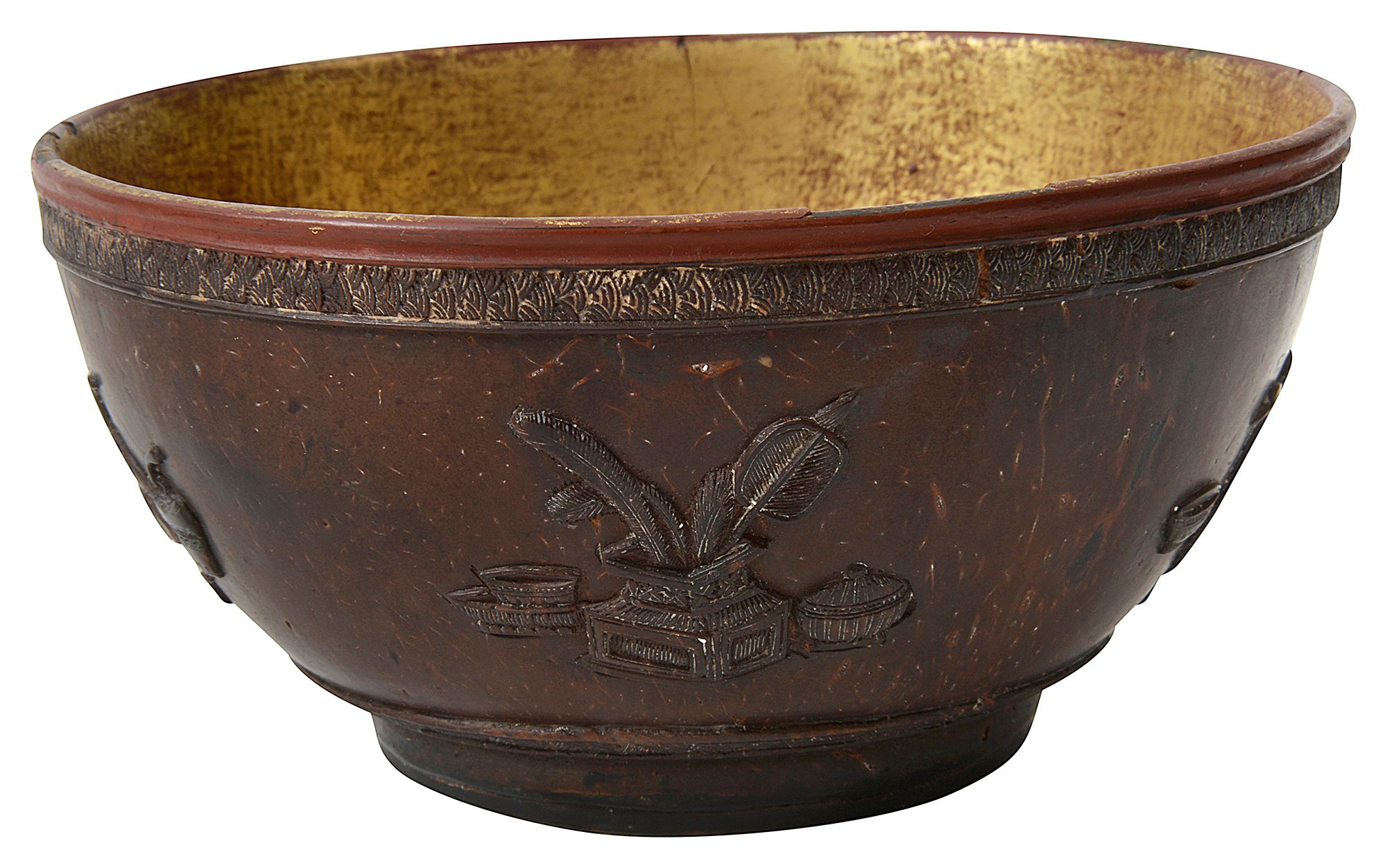 An 19th century Chinese coconut shell bowl