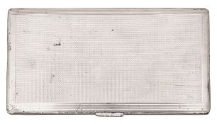 An Elizabeth II silver engine turned silver cigarette case