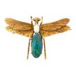A late 19th century/early 20th century gem-set insect brooch