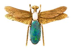 A late 19th century/early 20th century gem-set insect brooch