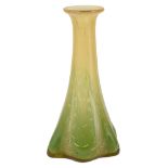 A 1930s WMF Ikora glass tall elephant foot vase designed by Carl Weidemann