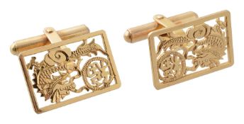 A pair of Chinese cufflinks