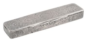 An early Victorian silver toothpick case